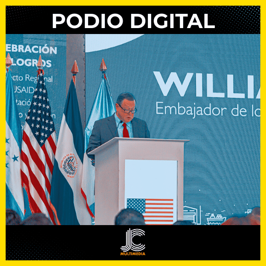 Renta de podio digital, para eventos, jcmultimedia.com.sv Podio con pantalla LED