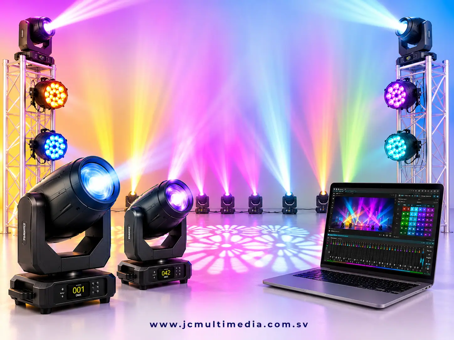 Alquiler de iluminación profesional para eventos en El Salvador — JC Multimedia