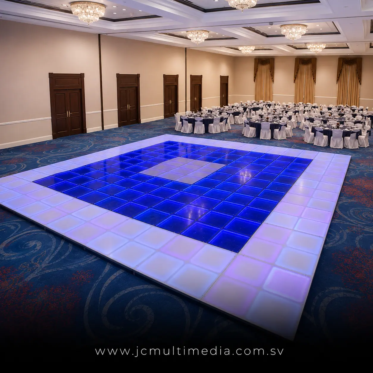 Pista de baile LED iluminada para eventos en El Salvador – JC Multimedia