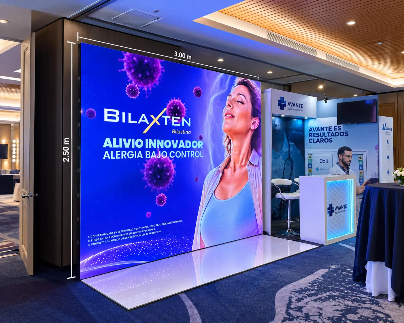 Pantalla LED 3 x 2.5m en stand para ferias — JC Multimedia El Salvador