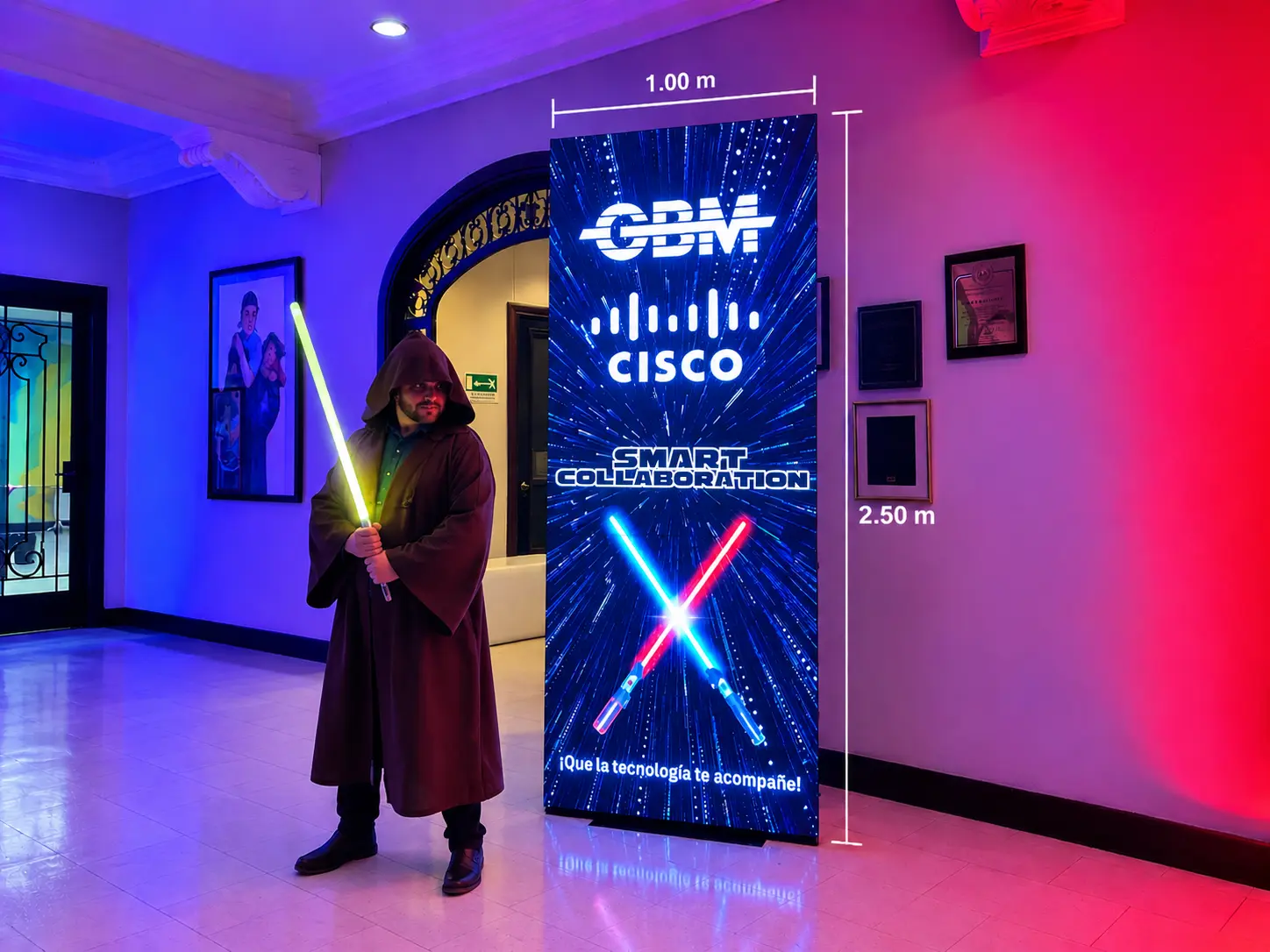 Tótem LED Slim 1 x 2.5m — JC Multimedia El Salvador
